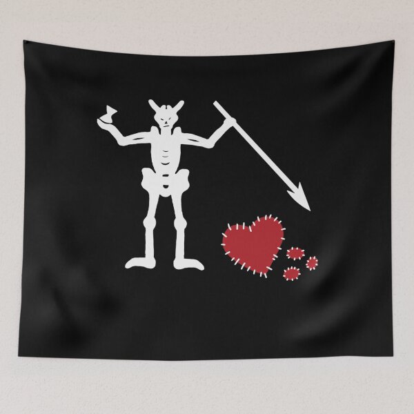 Item preview, Broken Hearted Blackbeard's Flag Premium designed and sold by ShonDonnells.