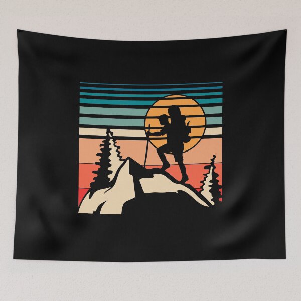 Item preview, Outdoor Lover Nature Hike Retro Hiker Mountain Hiking designed and sold by bestshirtdesign.