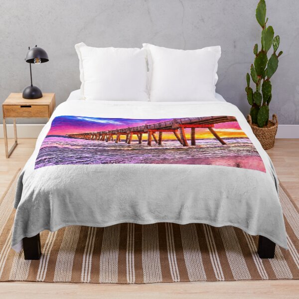 Item preview, Pensacola Beach Pier at sunset - digital painting designed and sold by NickoPrints.
