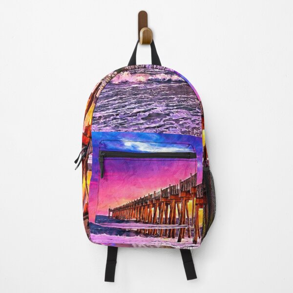Item preview, Pensacola Beach Pier at sunset - digital painting designed and sold by NickoPrints.