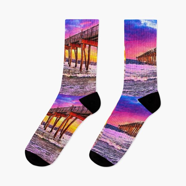 Item preview, Pensacola Beach Pier at sunset - digital painting designed and sold by NickoPrints.