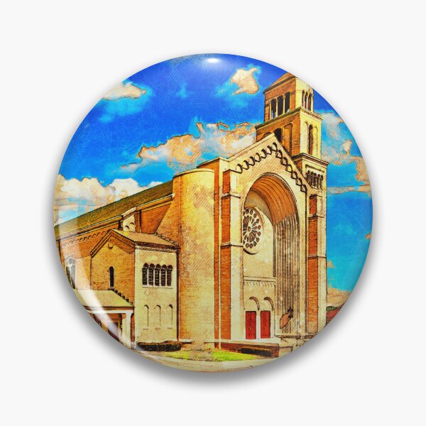 Item preview, First Baptist Church of Pensacola - digital painting with vintage look designed and sold by NickoPrints.