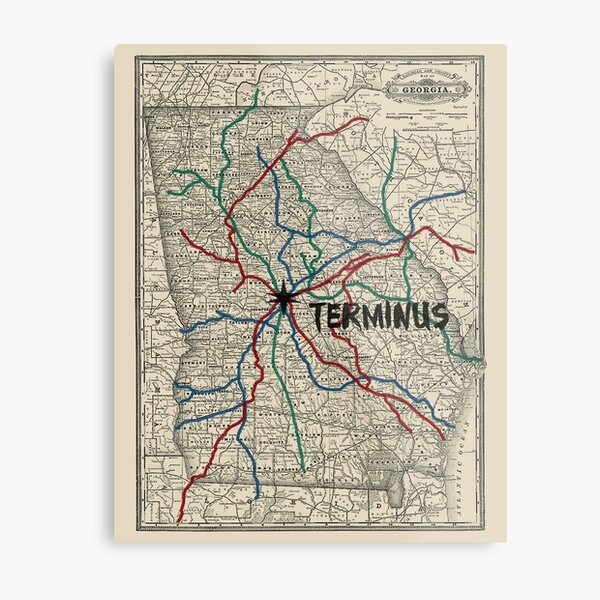 Terminus Map Metal Print