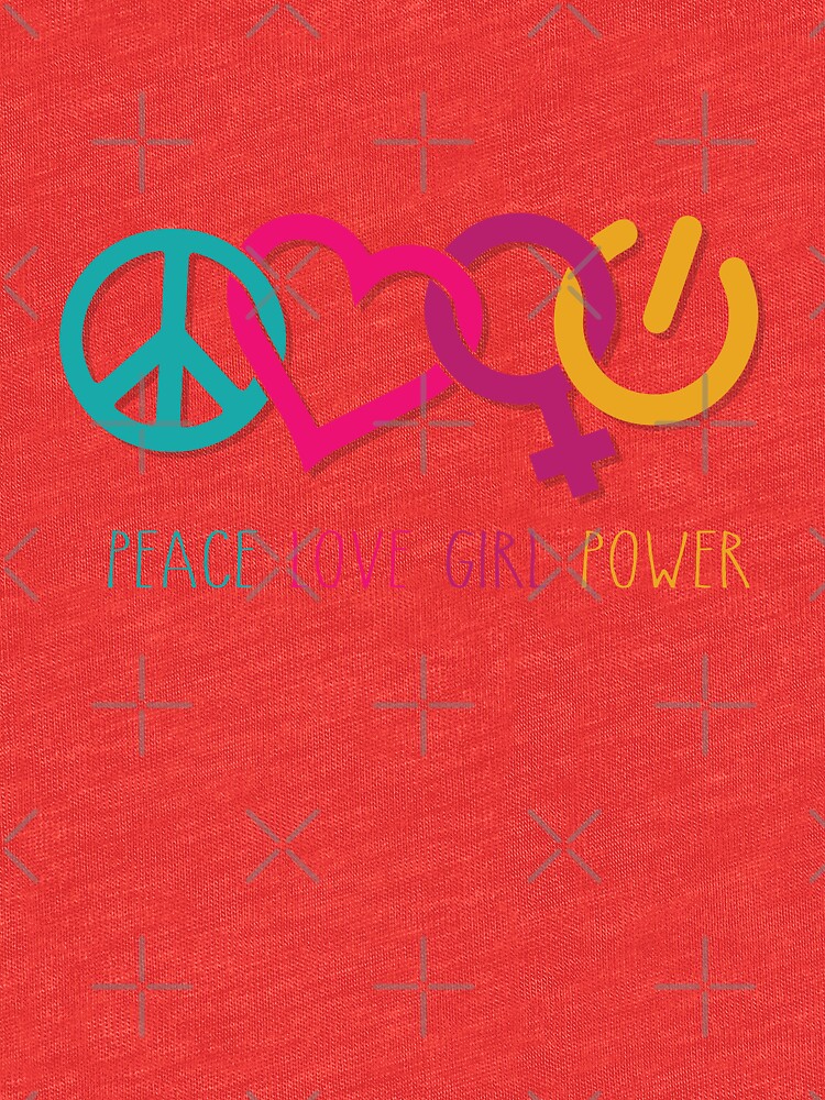 Peace Love Girl Power Symbol Multicolor by jitterfly
