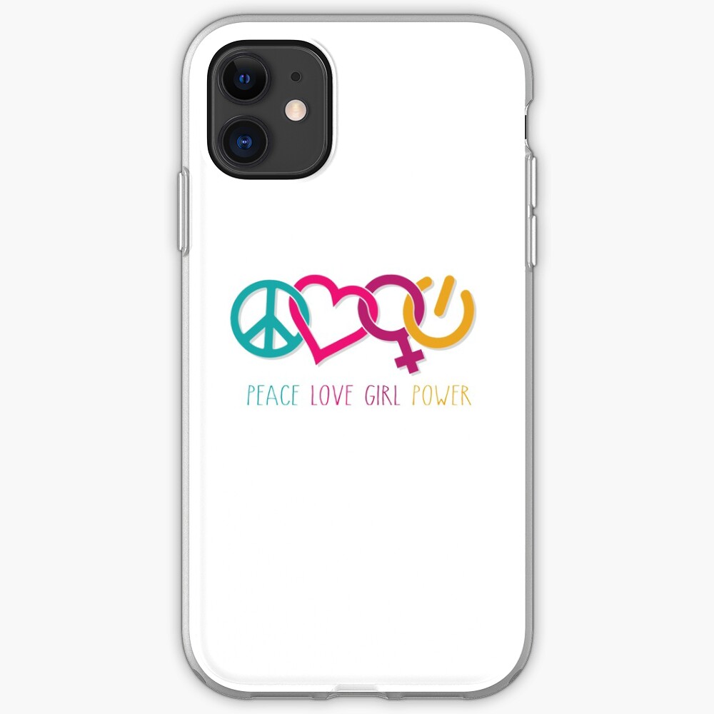 Peace Love Girl Power Symbol Multicolor iPhone Case & Cover