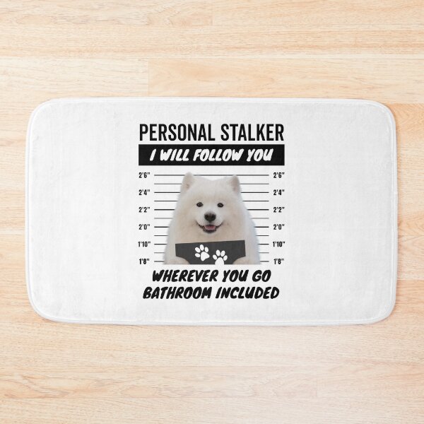Item preview, Personal Stalker Dog – White Samoyed designed and sold by More Cute Dogs.
