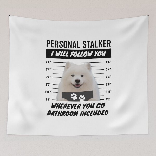 Item preview, Personal Stalker Dog – White Samoyed designed and sold by More Cute Dogs.
