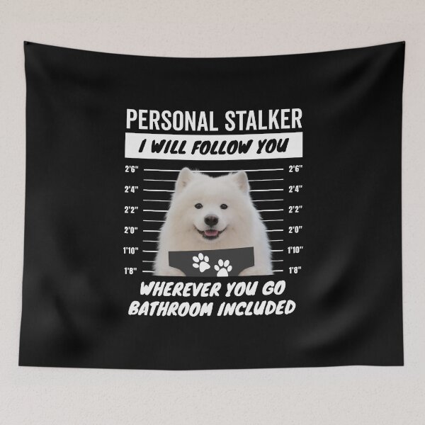 Item preview, Personal Stalker Dog – White Samoyed designed and sold by More Cute Dogs.