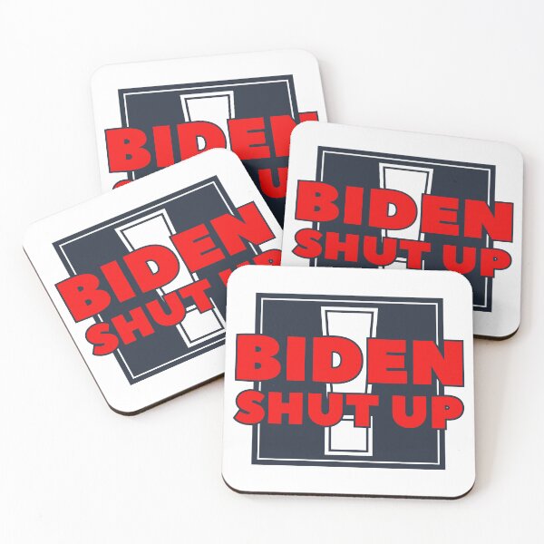 Item preview, The inscription, Biden, shut up, on the background of a dark square and an exclamation mark designed and sold by GAleksS.