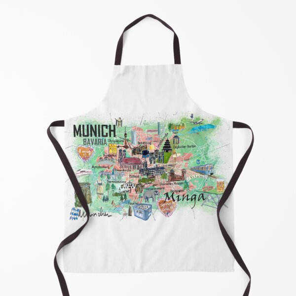 Item preview, Munich Bavaria Germany Illustrated Travel Map with Roads and Tourist Highlights designed and sold by artshop77.