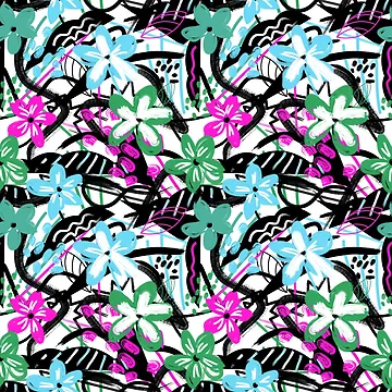 Artwork thumbnail, Abstract Flower Pattern by Insvy Design Studio