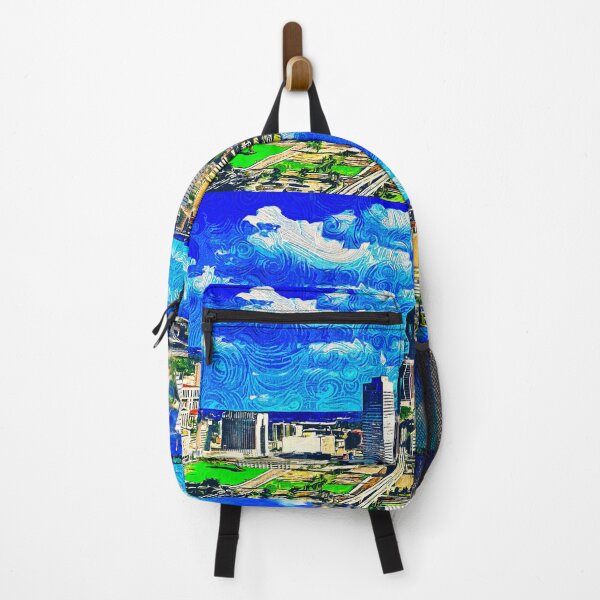 Item preview, Skyline of downtown Jacksonville, Florida - impressionist painting designed and sold by NickoPrints.
