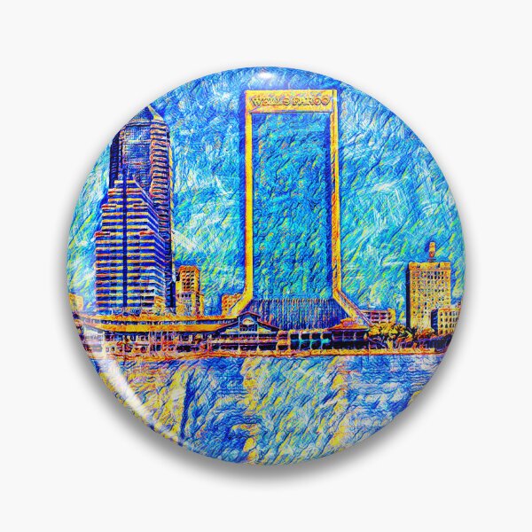 Item preview, The waterfront of downtown Jacksonville, Florida - digital painting designed and sold by NickoPrints.