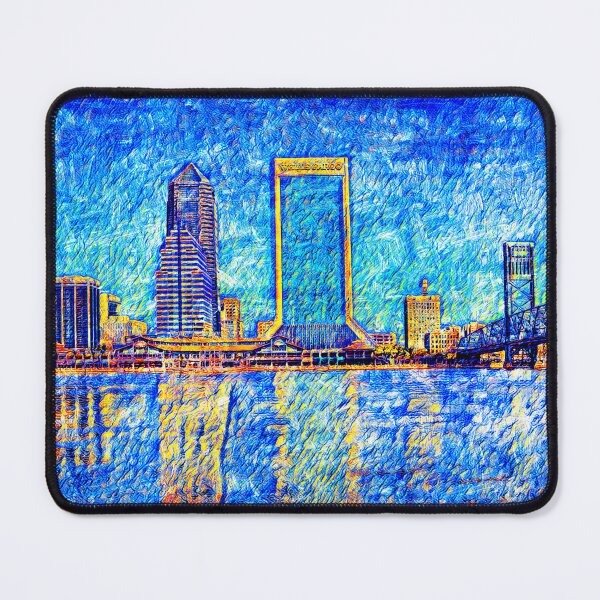 Item preview, The waterfront of downtown Jacksonville, Florida - digital painting designed and sold by NickoPrints.