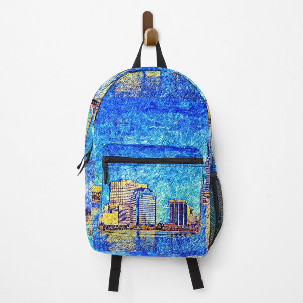 Item preview, The waterfront of downtown Jacksonville, Florida - digital painting designed and sold by NickoPrints.