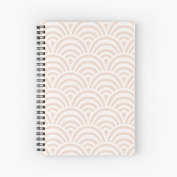 Striped boho arches scallop - cream and almond Spiral Notebook