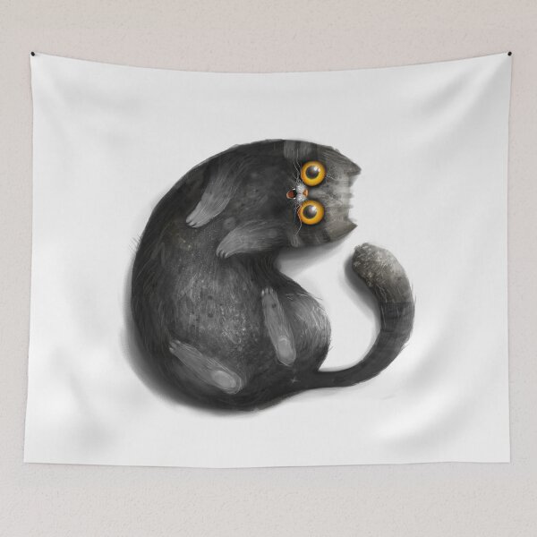 Item preview, Happy smiling black cat designed and sold by MaryshaArt.