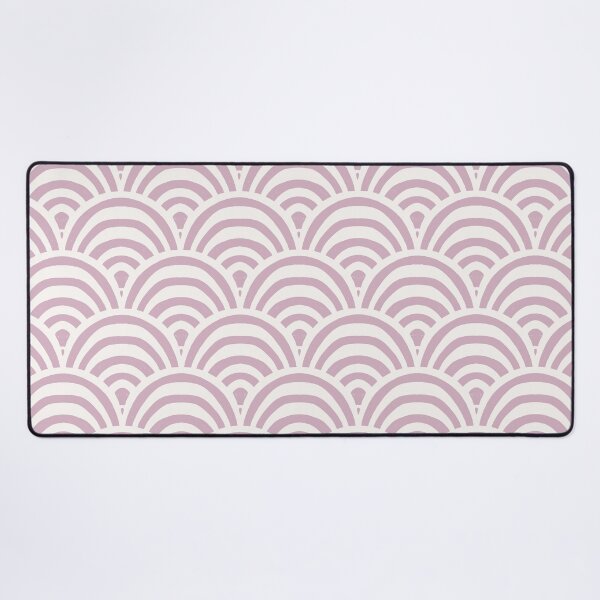 Striped boho arches scallop - cream and dusk Desk Mat