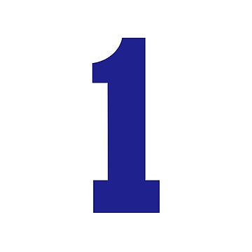 Number 1, Blue one, Sports number one Sticker for Sale by TheCultStuff