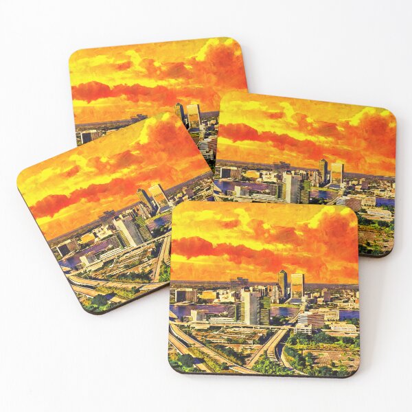 Item preview, Skyline of downtown Jacksonville at sunset - digital painting designed and sold by NickoPrints.