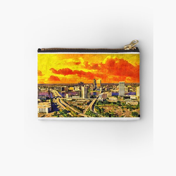 Item preview, Skyline of downtown Jacksonville at sunset - digital painting designed and sold by NickoPrints.
