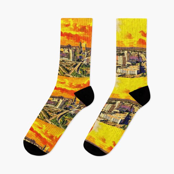 Item preview, Skyline of downtown Jacksonville at sunset - digital painting designed and sold by NickoPrints.
