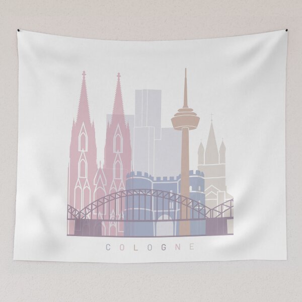 Item preview, COLOGNE SKYLINE POSTER PASTEL designed and sold by paulrommer.