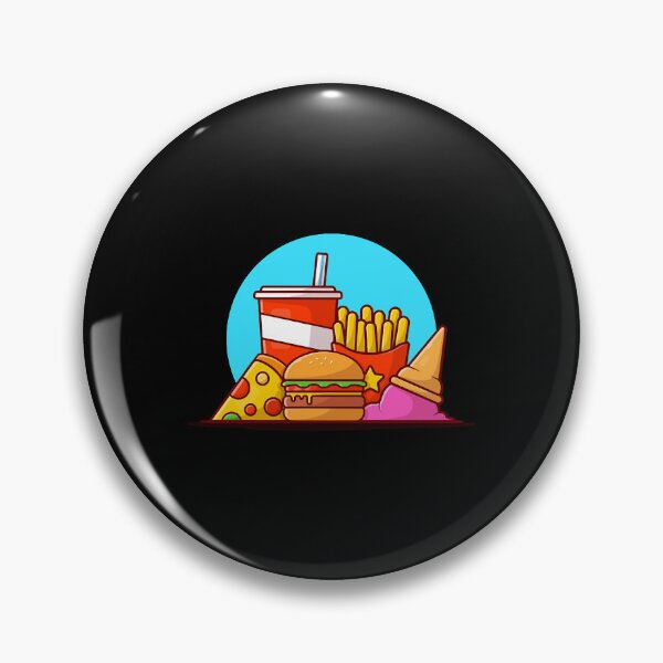 Item preview, Burger, French Fries, Soft Drink, Pizza And Ice Cream Cone Cartoon Vector Icon Illustration  designed and sold by DwayneObri5741.