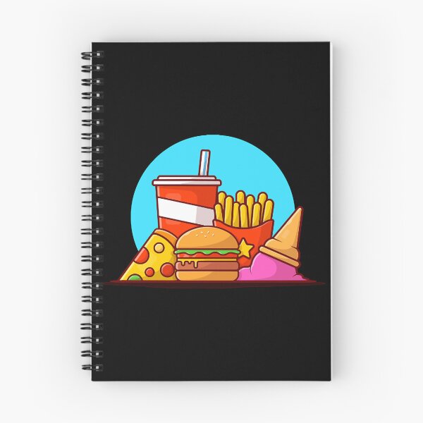 Item preview, Burger, French Fries, Soft Drink, Pizza And Ice Cream Cone Cartoon Vector Icon Illustration  designed and sold by DwayneObri5741.