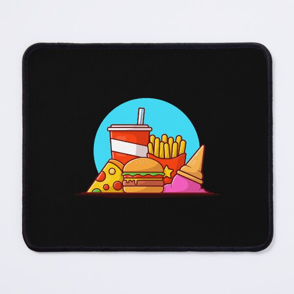 Item preview, Burger, French Fries, Soft Drink, Pizza And Ice Cream Cone Cartoon Vector Icon Illustration  designed and sold by DwayneObri5741.