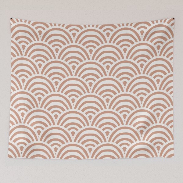 Item preview, Striped boho arches scallop - cream and sienna designed and sold by Chelsea Jay.
