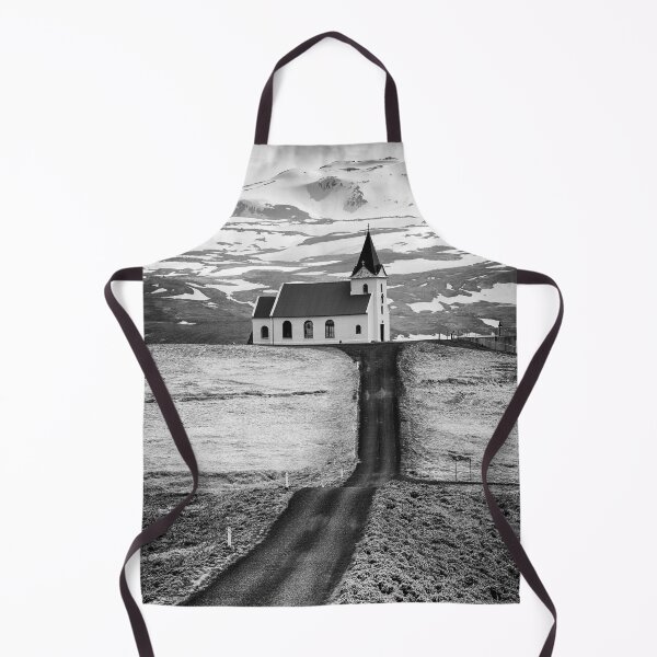 Item preview, Iceland Ingjaldsholl church and mountains black and white designed and sold by mhfoto.
