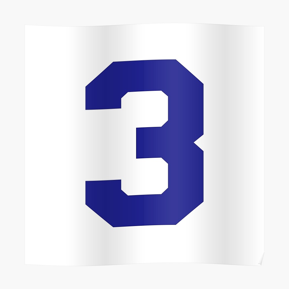 3 - number 3 - jersey number for sportsteam' Sticker