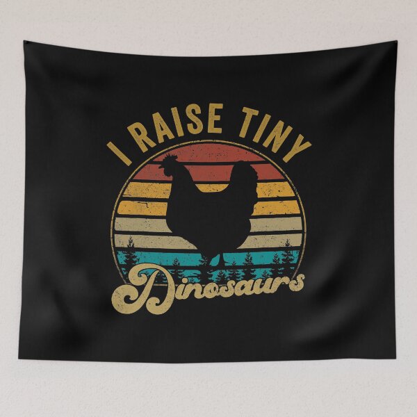 Item preview, I Raise Tiny Dinosaurs Vintage Retro 70S Chicken Silhouette designed and sold by davetmccall.