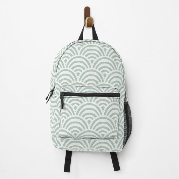Item preview, Striped boho arches scallop - cream and sea designed and sold by Chelsea Jay.