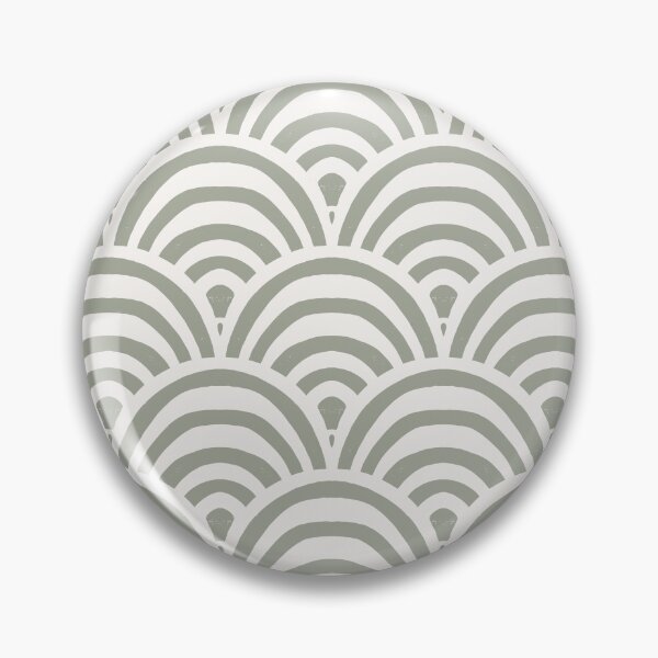 Item preview, Striped boho arches scallop - cream and eucalyptus designed and sold by Chelsea Jay.
