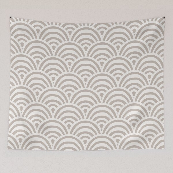 Item preview, Striped boho arches scallop - cream and stone designed and sold by Chelsea Jay.