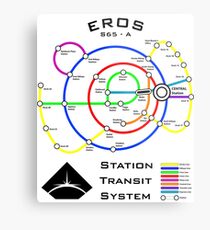Eros Station Transit Map for Light Colors Metal Print