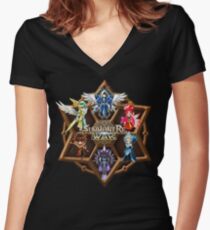 Monster Runes Women's Fitted V-Neck T-Shirt