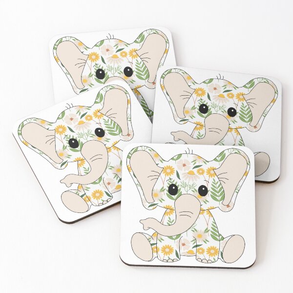 Item preview, sweet little elephant (abstract flower edition) designed and sold by ShipsinParadise.