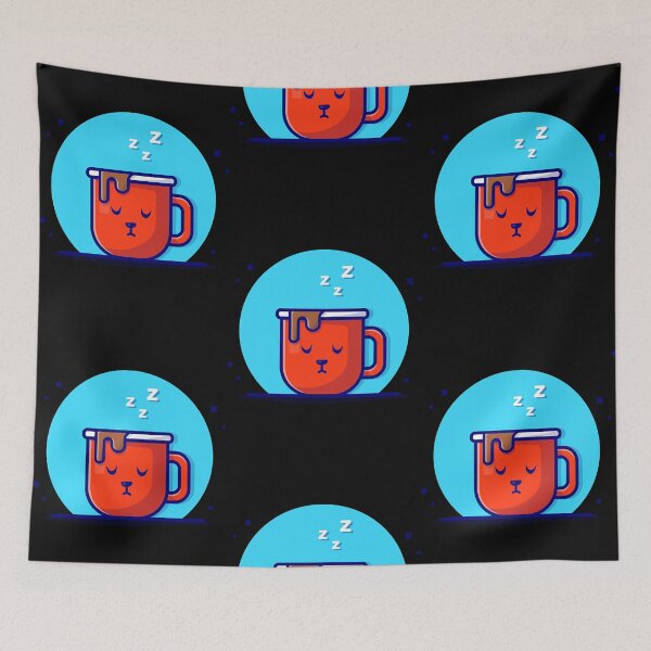 Item preview, Cute Hot Coffee Sleeping Cartoon Vector Icon Illustration  designed and sold by DwayneObri5741.