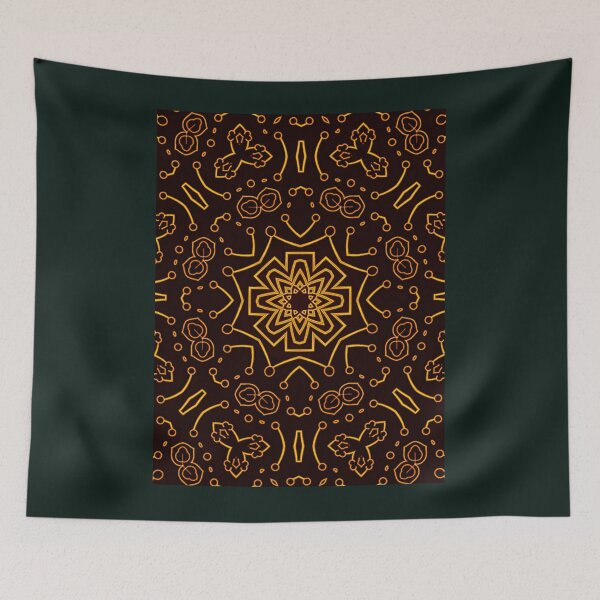 Item preview, Pistil and flower batik Pattern,  floral art pattern with Luxury brown style       designed and sold by JandJOc.