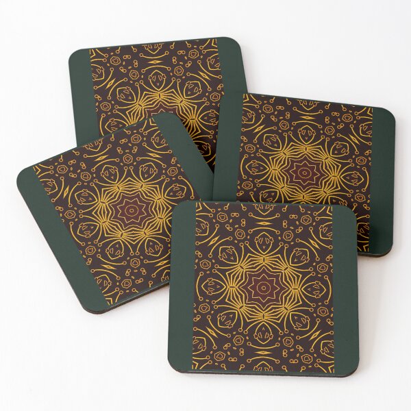 Item preview, Pistil and flower batik Pattern,  floral art pattern with Luxury brown style     designed and sold by JandJOc.