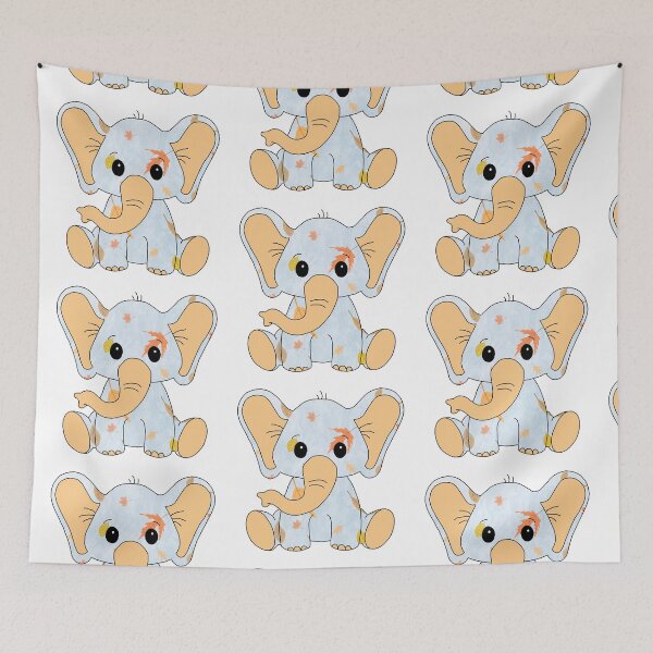 Item preview, sweet little elephant (autumn leaves edition) designed and sold by ShipsinParadise.
