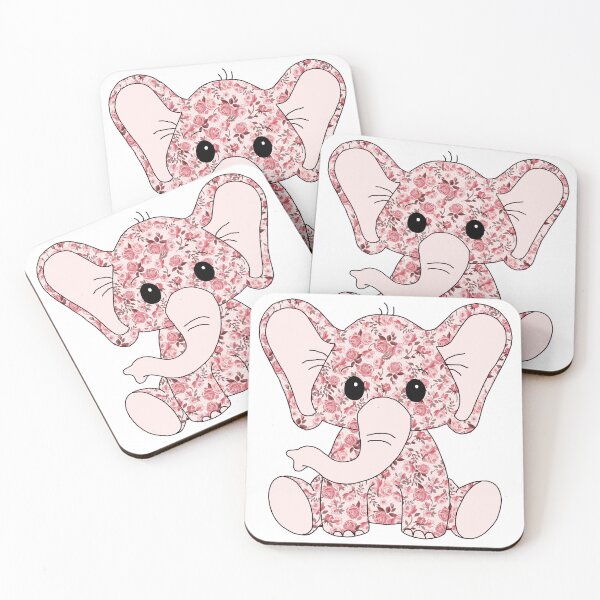 Item preview, sweet little elephant (retro flower edition) designed and sold by ShipsinParadise.