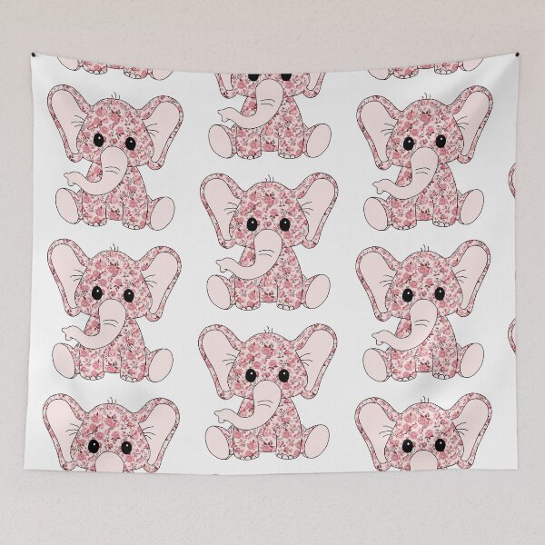 Item preview, sweet little elephant (retro flower edition) designed and sold by ShipsinParadise.