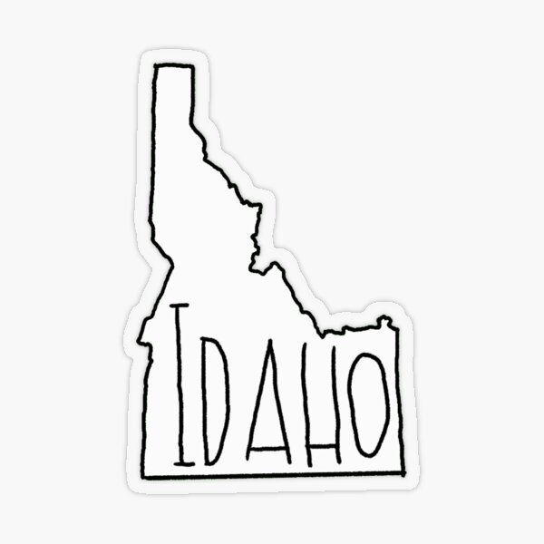 Idaho - Text with White Outline Transparent Sticker