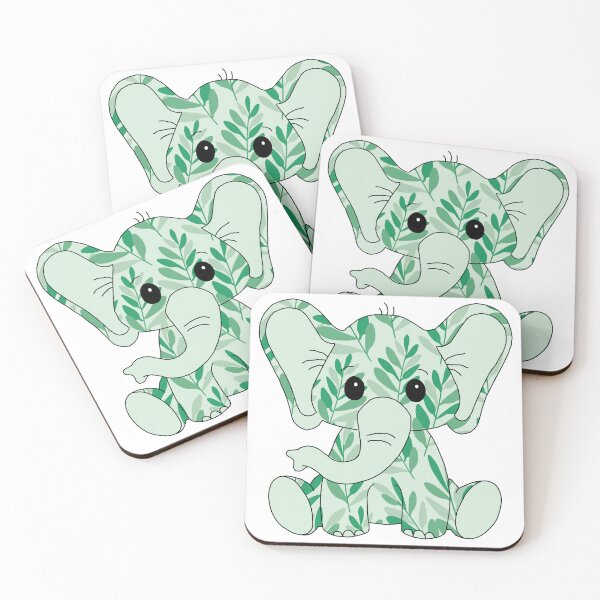 Item preview, sweet little elephant (tropical leaves edition) designed and sold by ShipsinParadise.