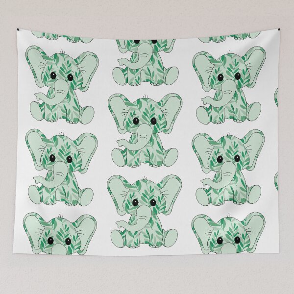 Item preview, sweet little elephant (tropical leaves edition) designed and sold by ShipsinParadise.