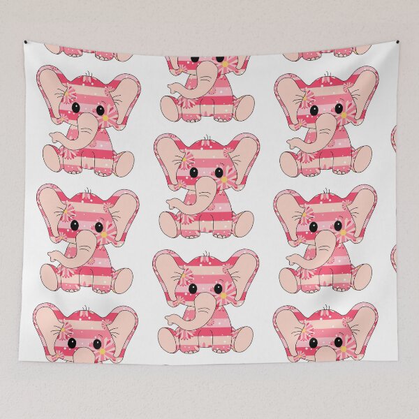 Item preview, sweet little elephant (pink flower edition) designed and sold by ShipsinParadise.